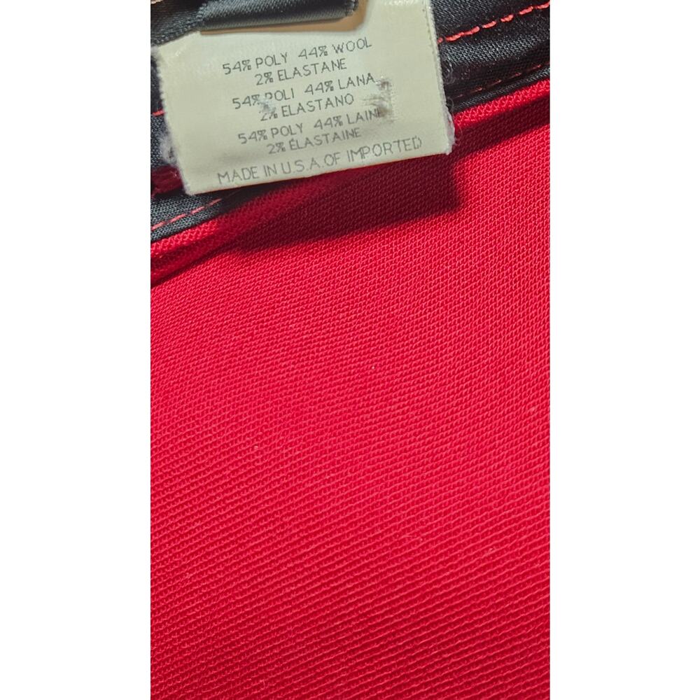 bebe Y2K Pantsuit Womens Red Wool Blend Blazer Wide Leg Pants 2 Piece Vintage - Picture 13 of 16
